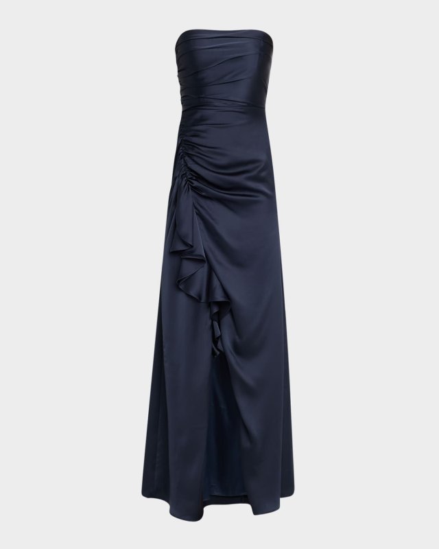 Galilee Strapless Ruffle Gown